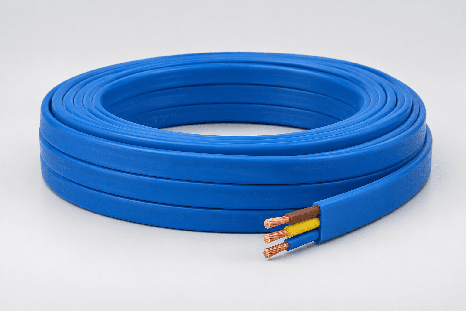 Flat three-core submersible pump cable