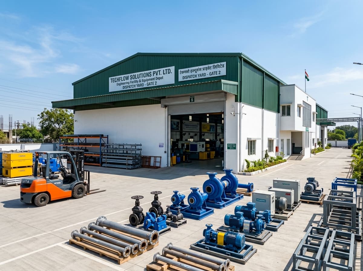 Industrial engineering facility and equipment dispatch yard